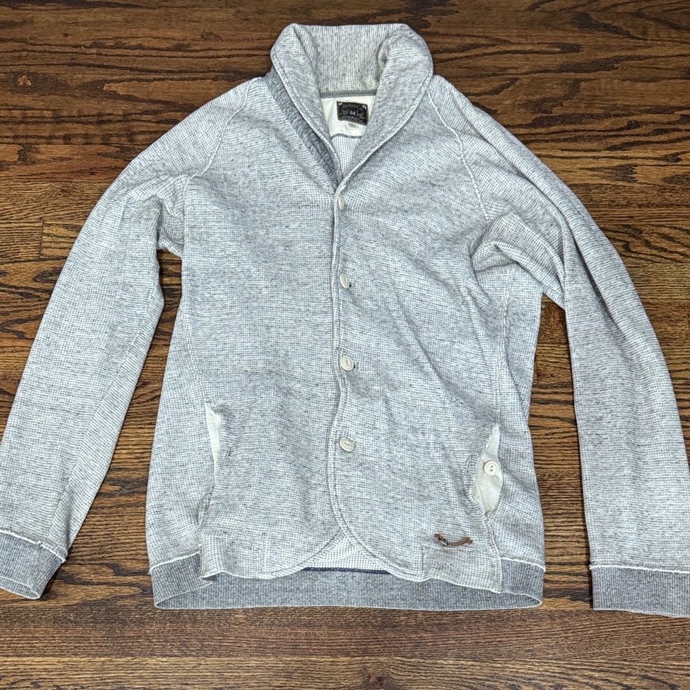 Diesel Men's Light Gray Cardigan Sweater. XL